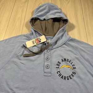 LA Chargers Hooded Henley Sweatshirt Men’s XXL Powder Blue Logo NFL New